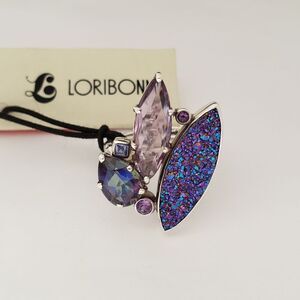 Lori Bonn Sterling Silver Pizzazz Cluster Ring Size 9
